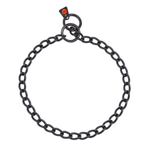 Collar, round links - Stainless steel black, 3.0 mm