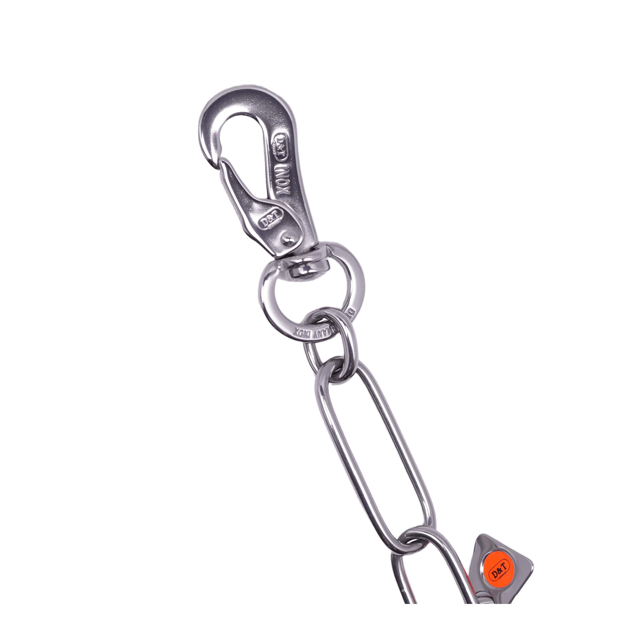 Collar, long links, adjustable - with DT hook - Stainless steel, 3.0 mm - Image 2