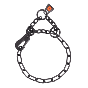 Collar, adjustable - with DT hook - Stainless steel black, 2.0 mm