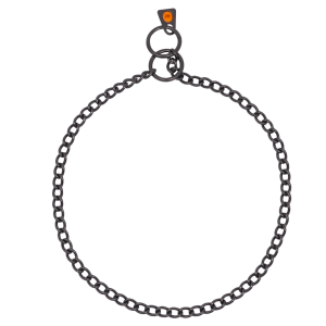 Collar, round links - Stainless steel black, 2.0 mm