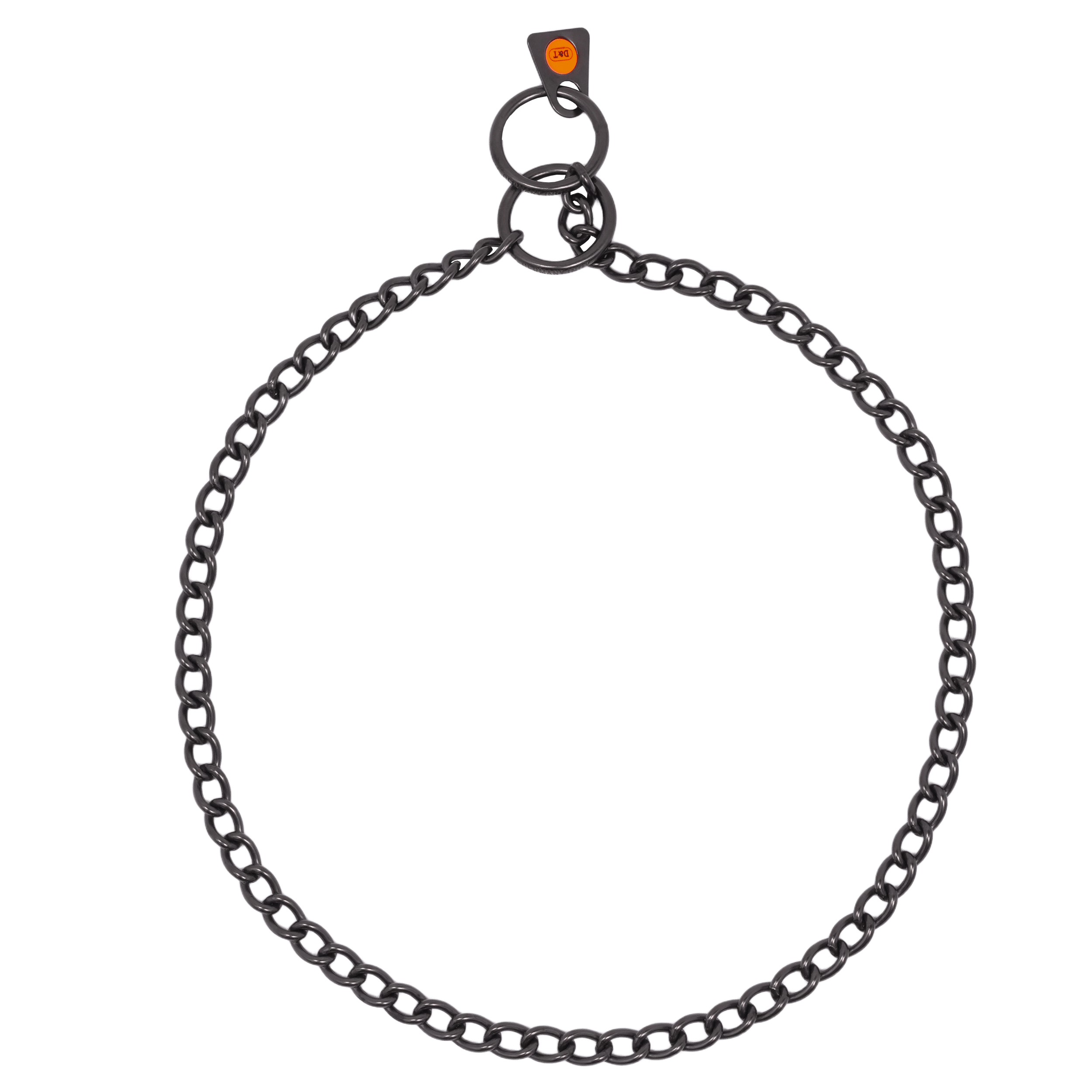 Collar, round links - Stainless steel black, 2.0 mm