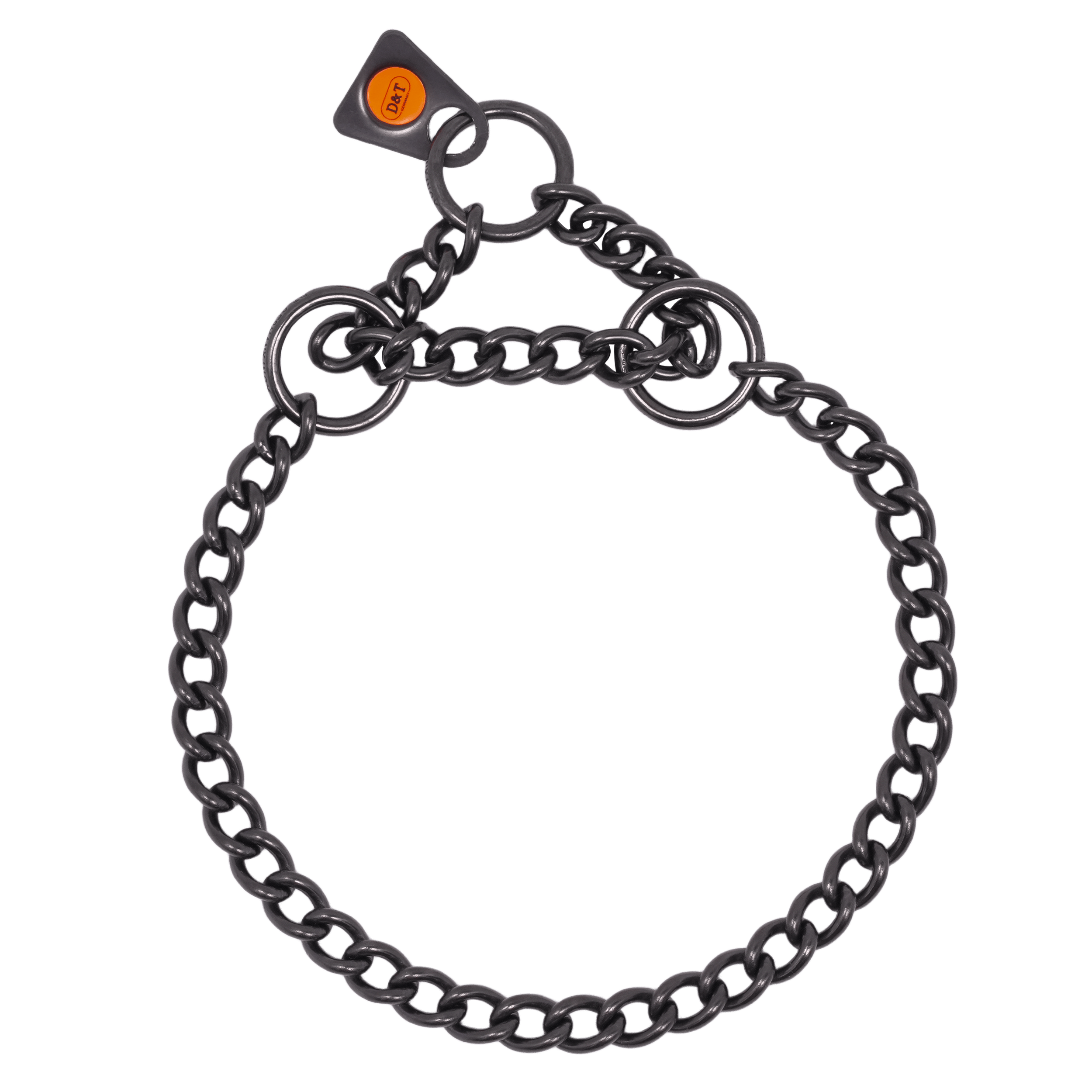 Collar, round links - Stainless steel black, 2.0 mm