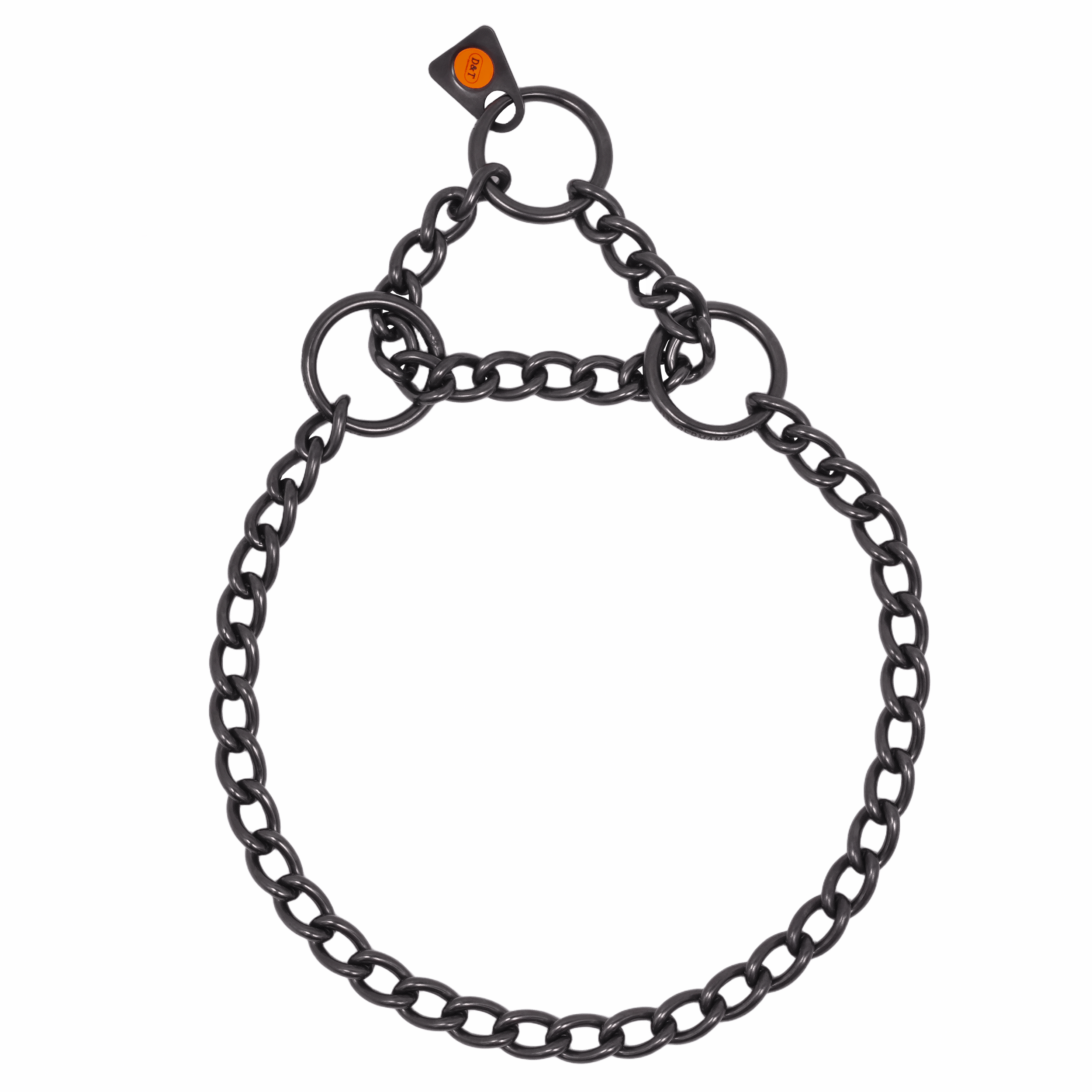 Collar, round links - Stainless steel black, 2.5 mm