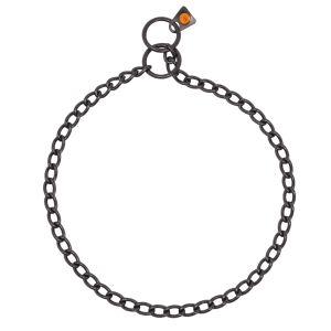 Collar, round links - Stainless steel black, 2.5 mm