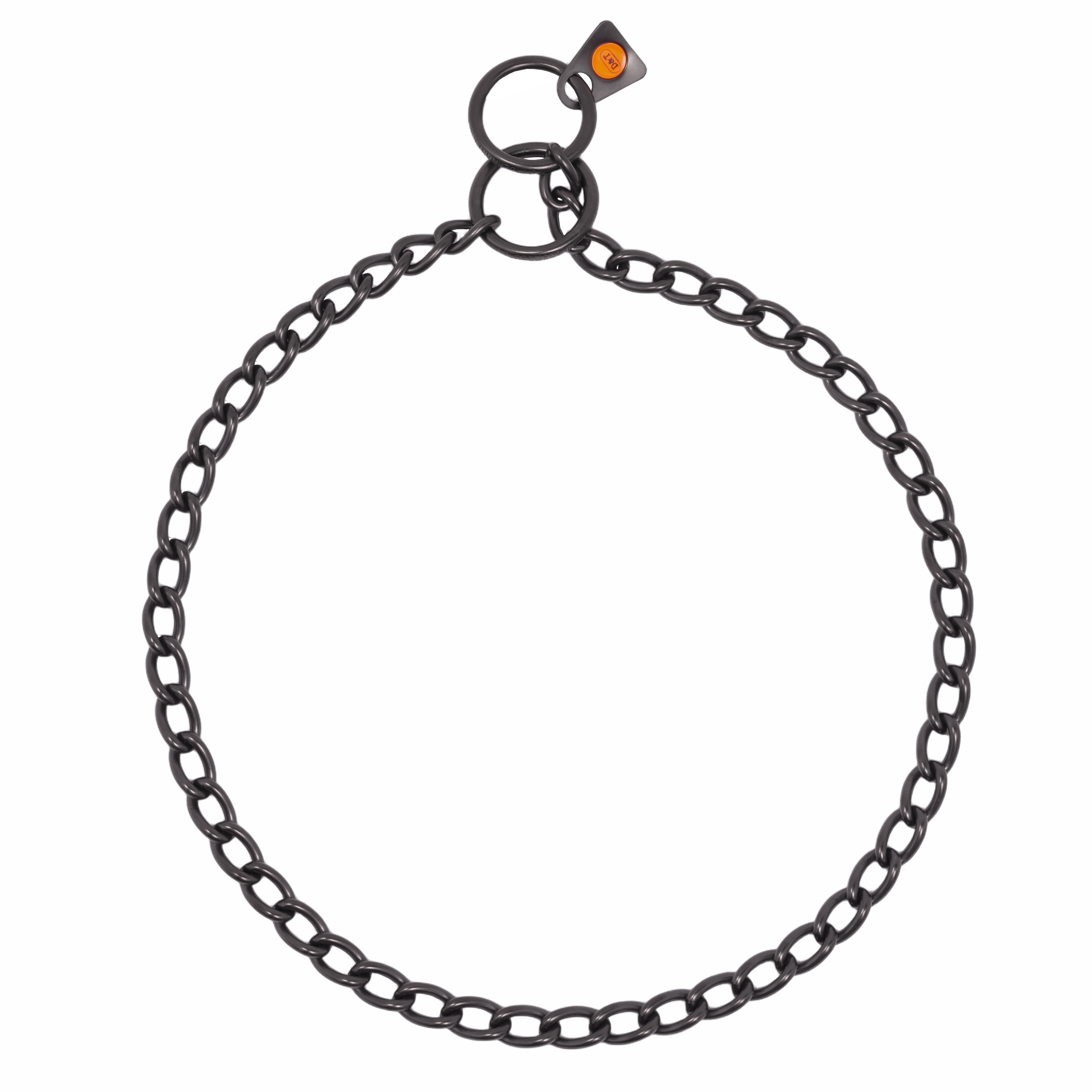 Collar, round links - Stainless steel black, 2.5 mm