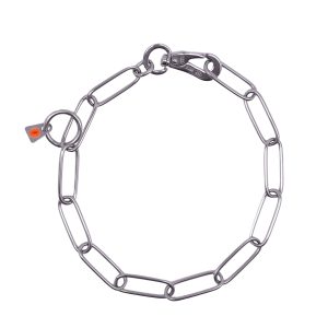 Collar, long links, adjustable - with DT hook - Stainless steel, 3.0 mm