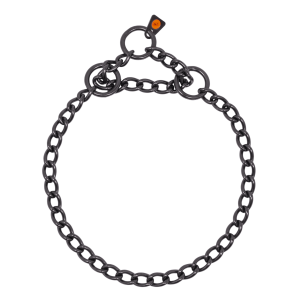Collar, round links - Stainless steel black, 3,0 mm