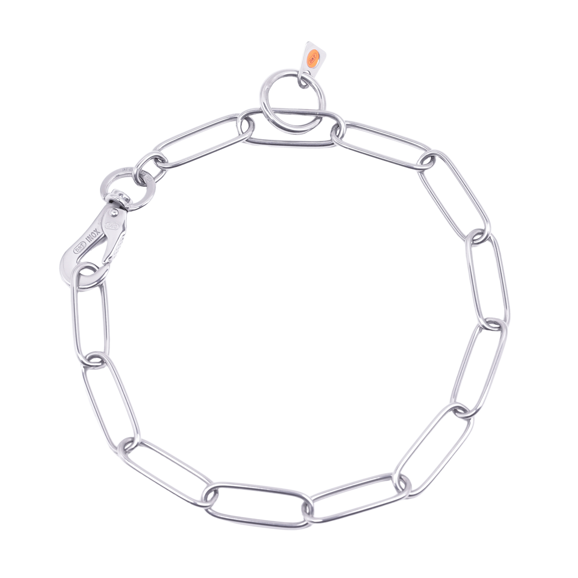 Collar, long links, adjustable - with DT hook - Stainless steel, 3.0 mm - Image 6