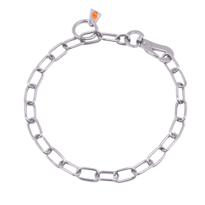 Collar, medium links adjustable - with DT hook - Stainless steel, 3.0 mm