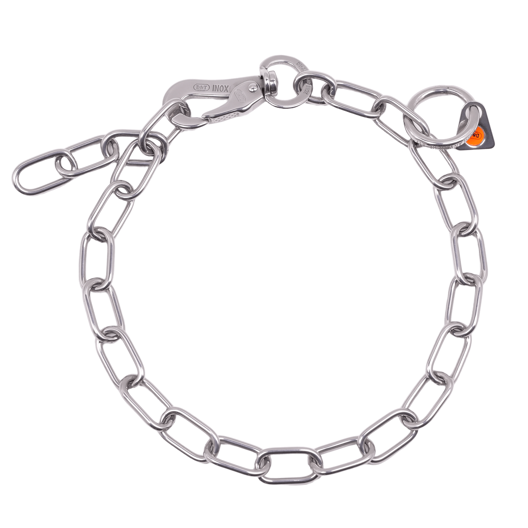 Collar, medium links adjustable - with DT hook - Stainless steel, 3.0 mm - Image 3