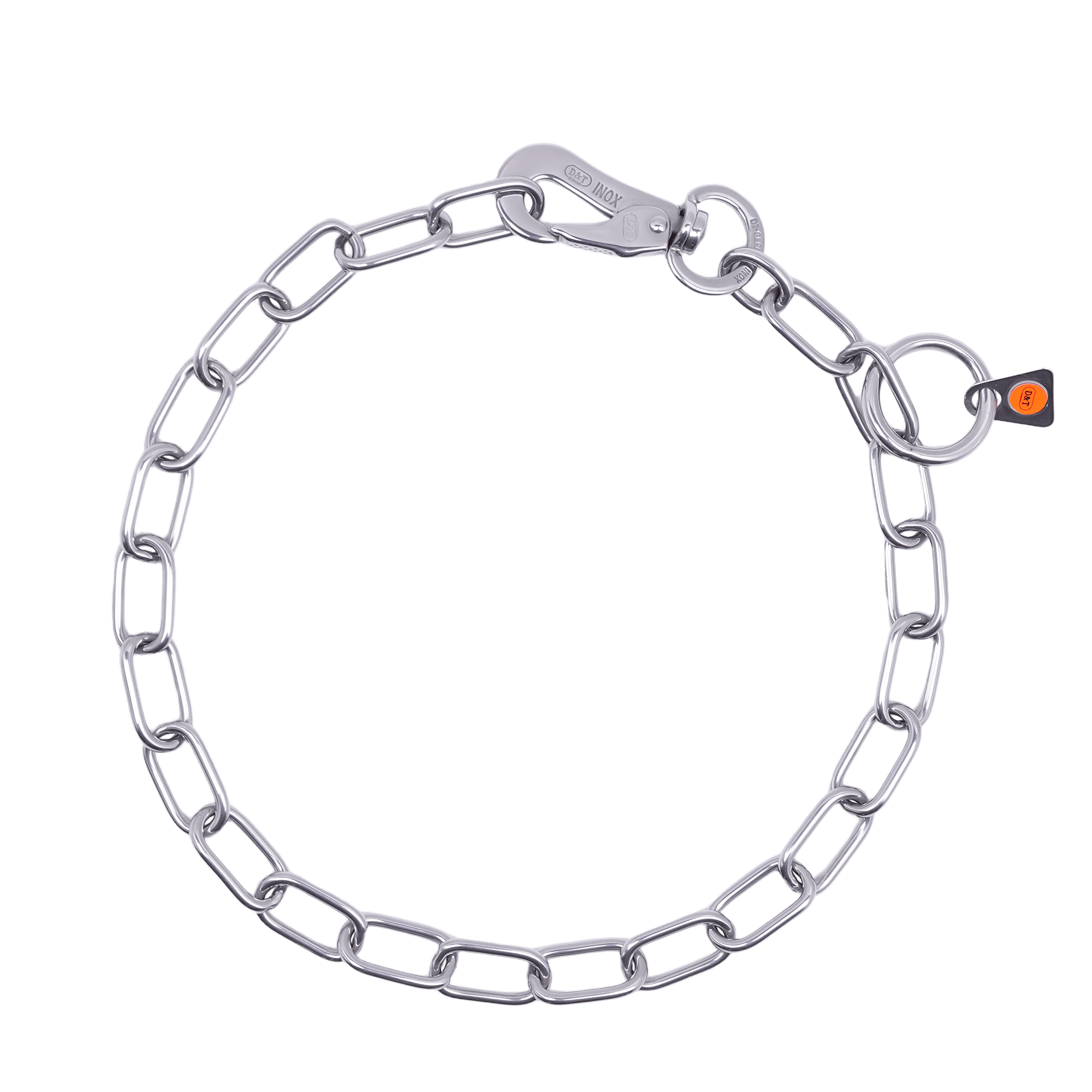 Collar, medium links adjustable - with DT hook - Stainless steel, 3.0 mm - Image 2
