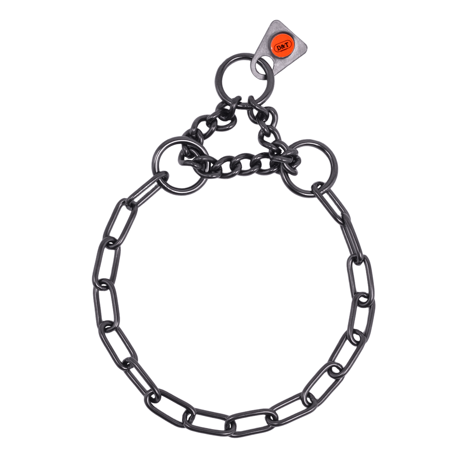 Collar, with assembly chain - Stainless steel black, 2.0 mm - Image 3